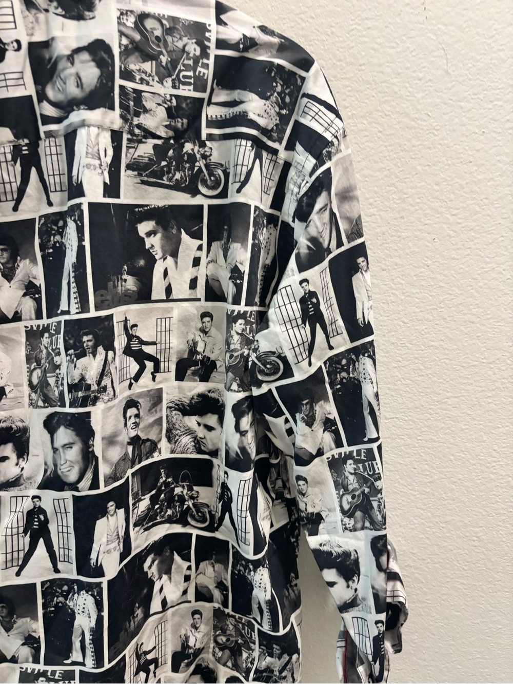 Elvis Presley Black and White Button Shirt, one size - Picture 6 of 7